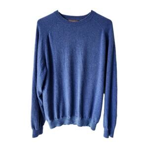 Sojrn 100% Cashmere Knit Blue V-Neck Long Sleeve Sweater Men's size L Read